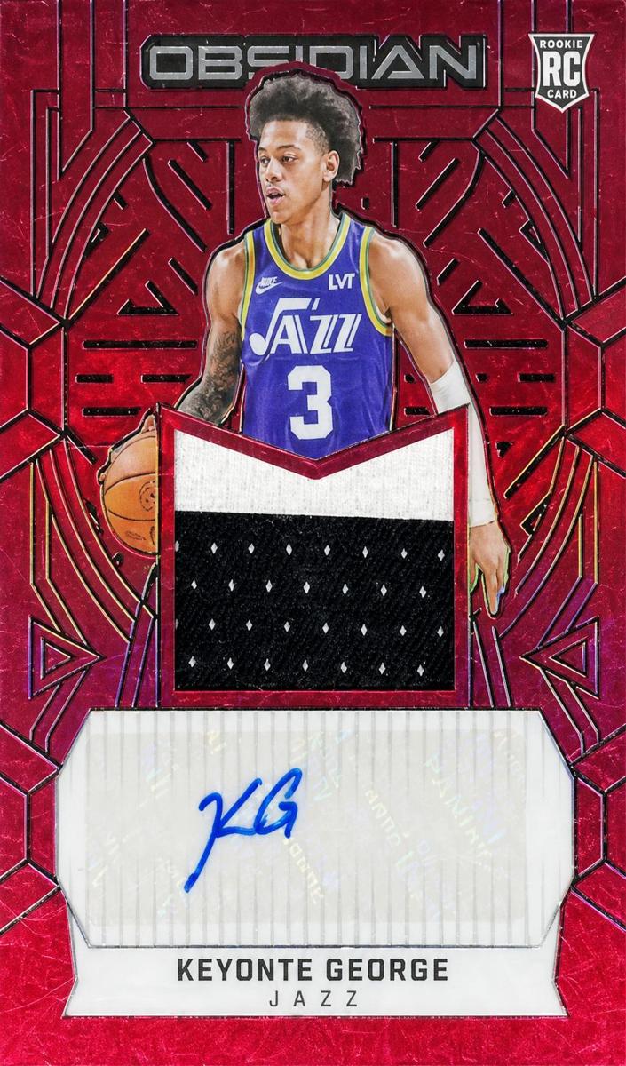 2023 Panini Obsidian Basketball Electric Etch Red Flood Keyonte George #236 PSA 8