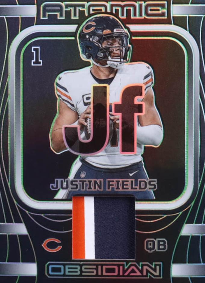 2023 Panini Obsidian Football Electric Etch Green Justin Fields #AMA-JFI