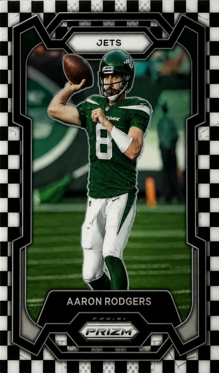 2023 Panini Prizm Football Black and White Checker Aaron Rodgers #227 PSA 9