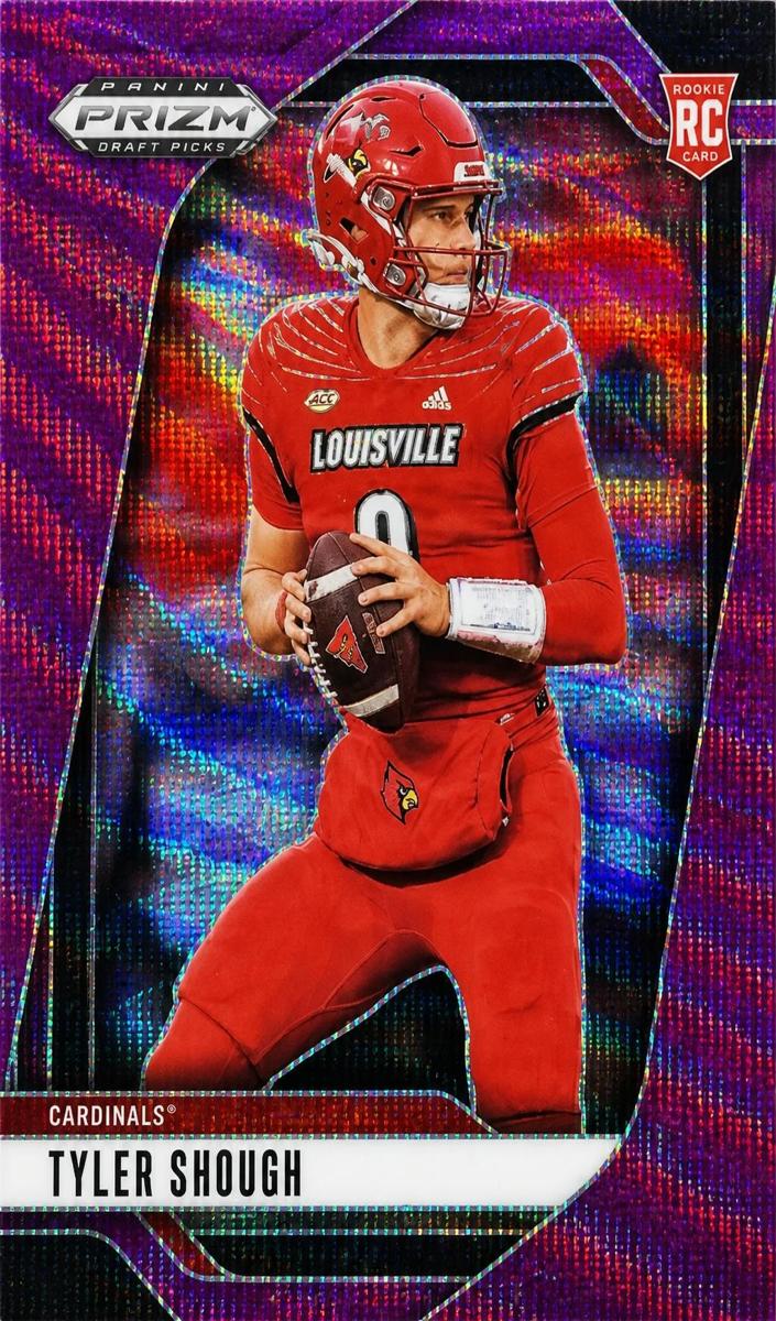 2025 Panini Prizm Draft Picks Football Purple Wave Tyler Shough #49