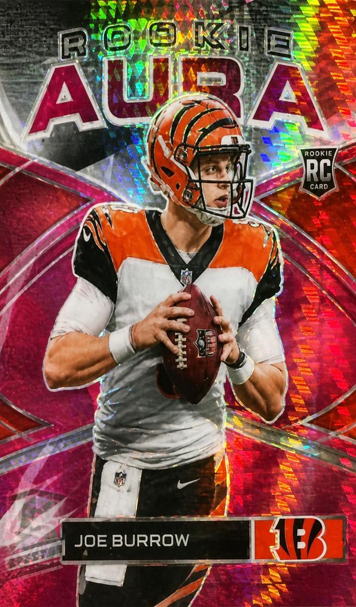 2020 Panini Spectra Football Neon Pink Joe Burrow #RA-17 PSA 8.5