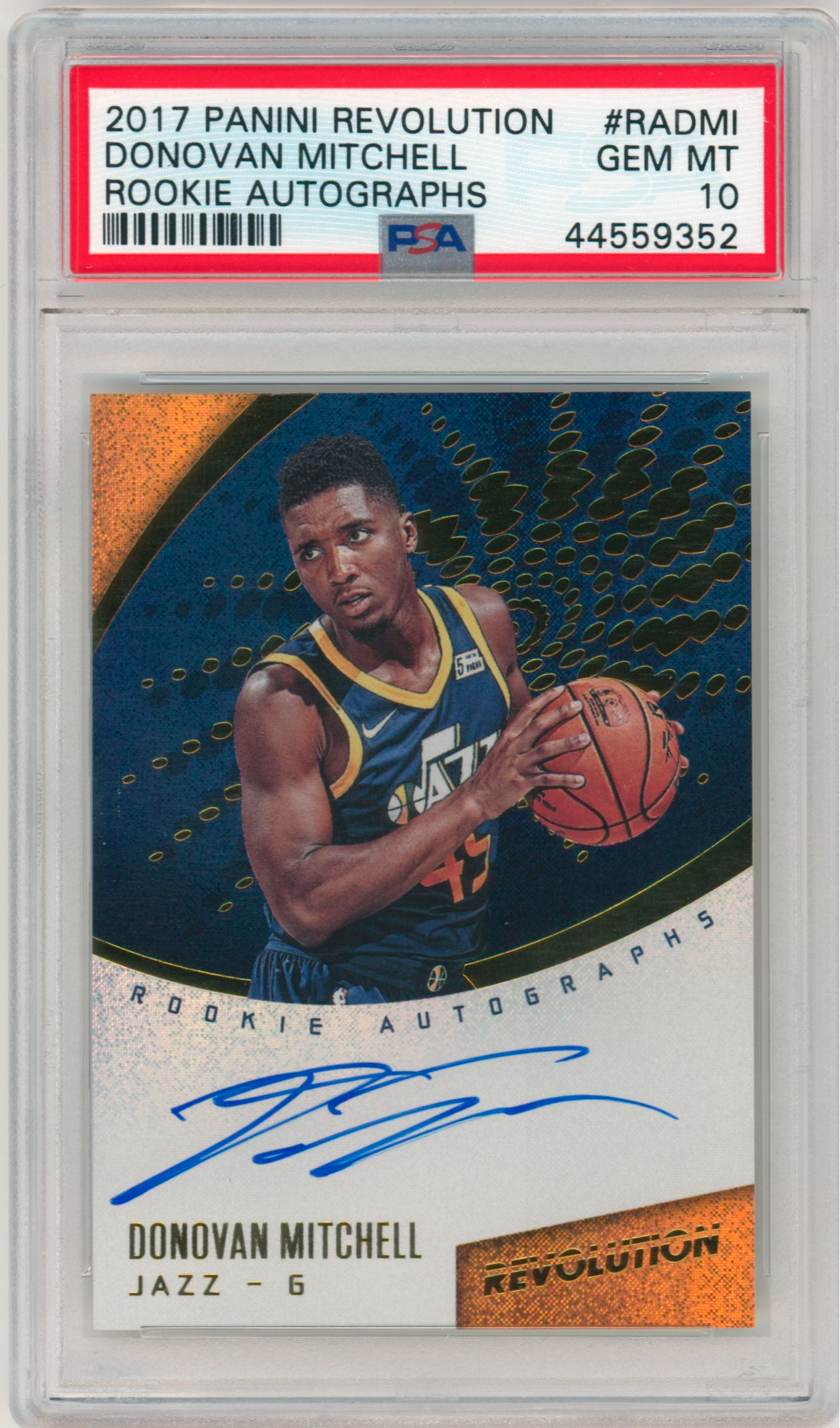 2017 Panini Revolution Basketball Donovan Mitchell #RA-DMI PSA 9