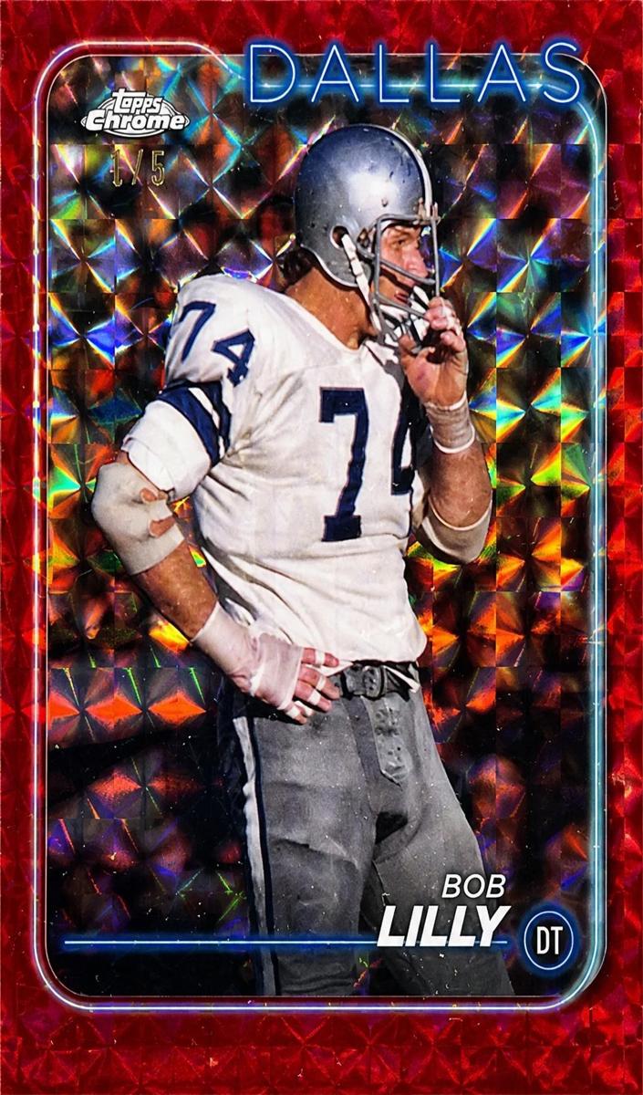 2024 Topps Chrome Football Red Geometric Refractor Bob Lilly #43