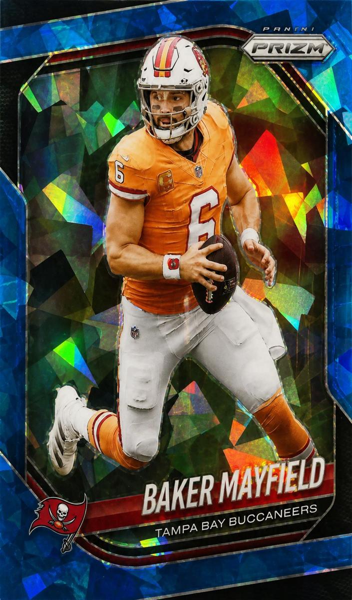 2025 Panini Prizm Football Blue Ice Baker Mayfield #283
