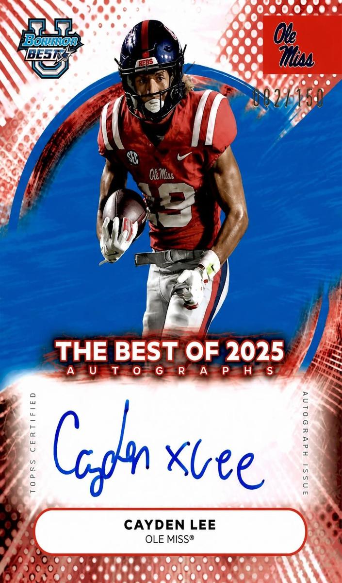2025 Bowman Best University Football Blue Refractor Cayden Lee #BOA-CL