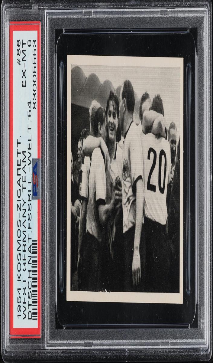 1954 Kosmos-Zigarettenbilder Deutsche Nationalelf Fussball-Weltmeister Soccer West Germany Team #86 PSA 5.5