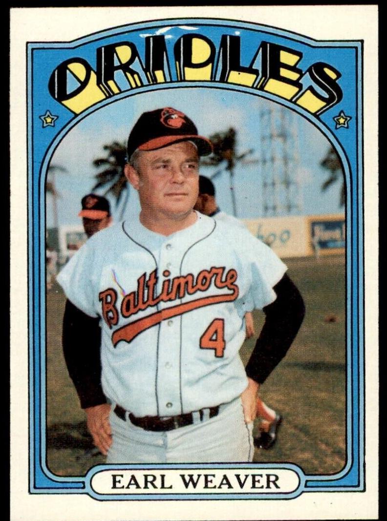 1972 Topps Baseball Earl Weaver #323