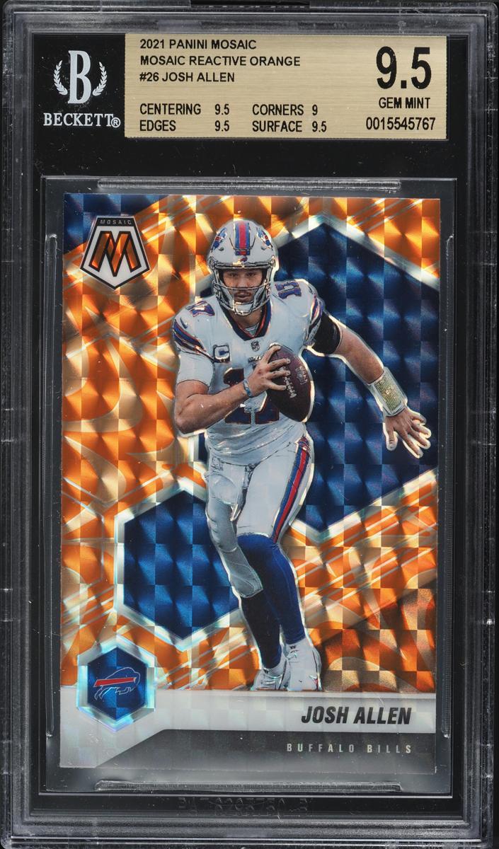 2021 Panini Mosaic Football Reactive Orange Josh Allen #26 PSA 9