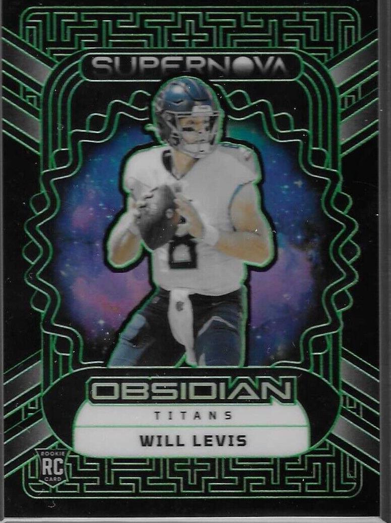 2023 Panini Obsidian Football Electric Etch Green Will Levis #4 PSA 9