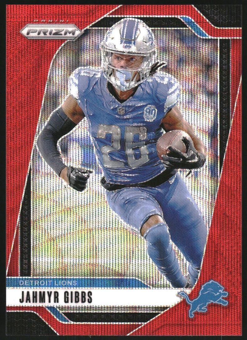 2024 Panini Prizm Football Red Wave Jahmyr Gibbs #93 PSA 9