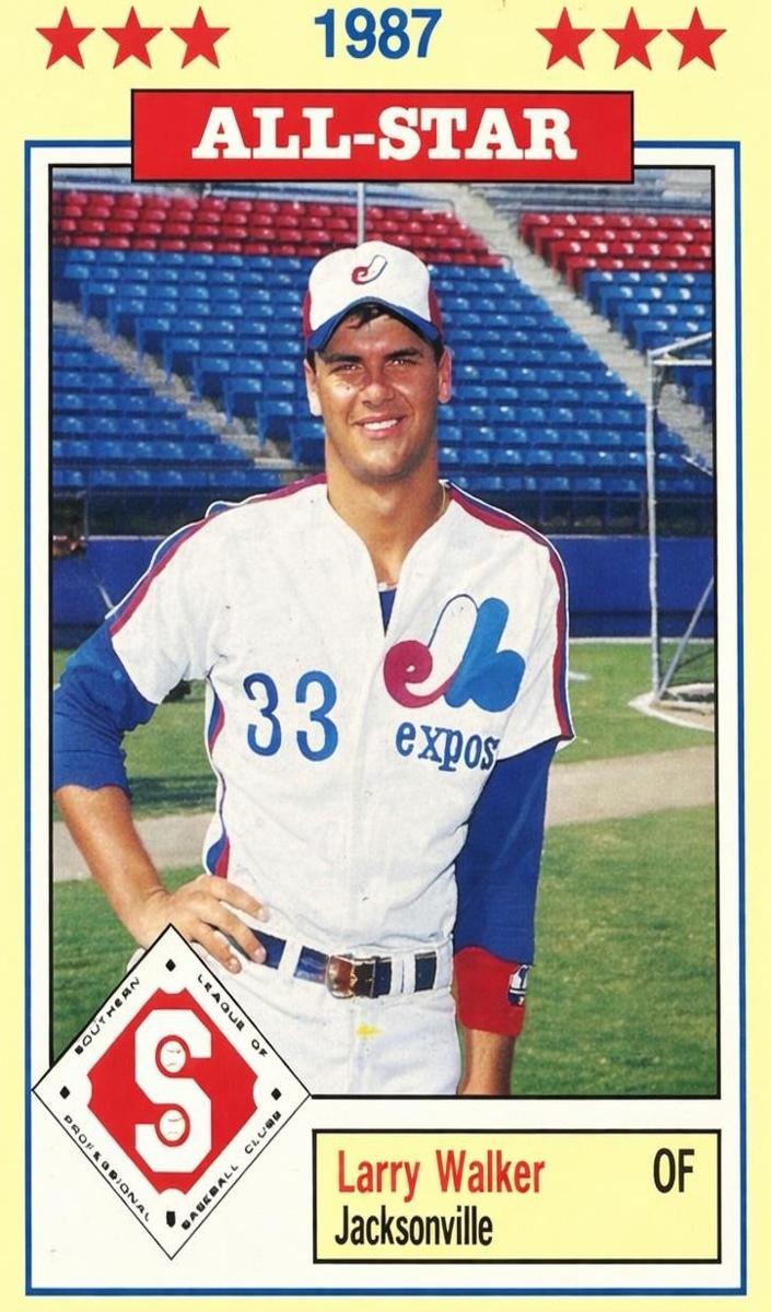1987 Donn Jennings Southern League All-Stars Baseball Larry Walker #8 PSA 9