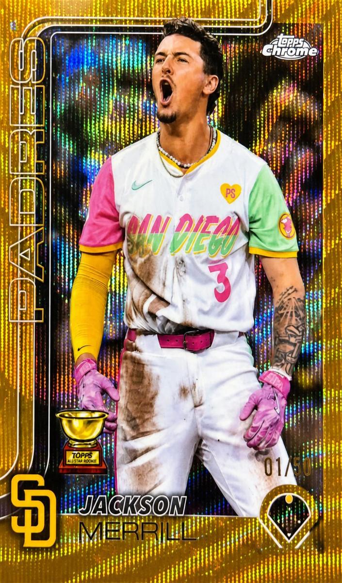 2025 Topps Chrome Baseball Gold Wave Refractor Jackson Merrill #61