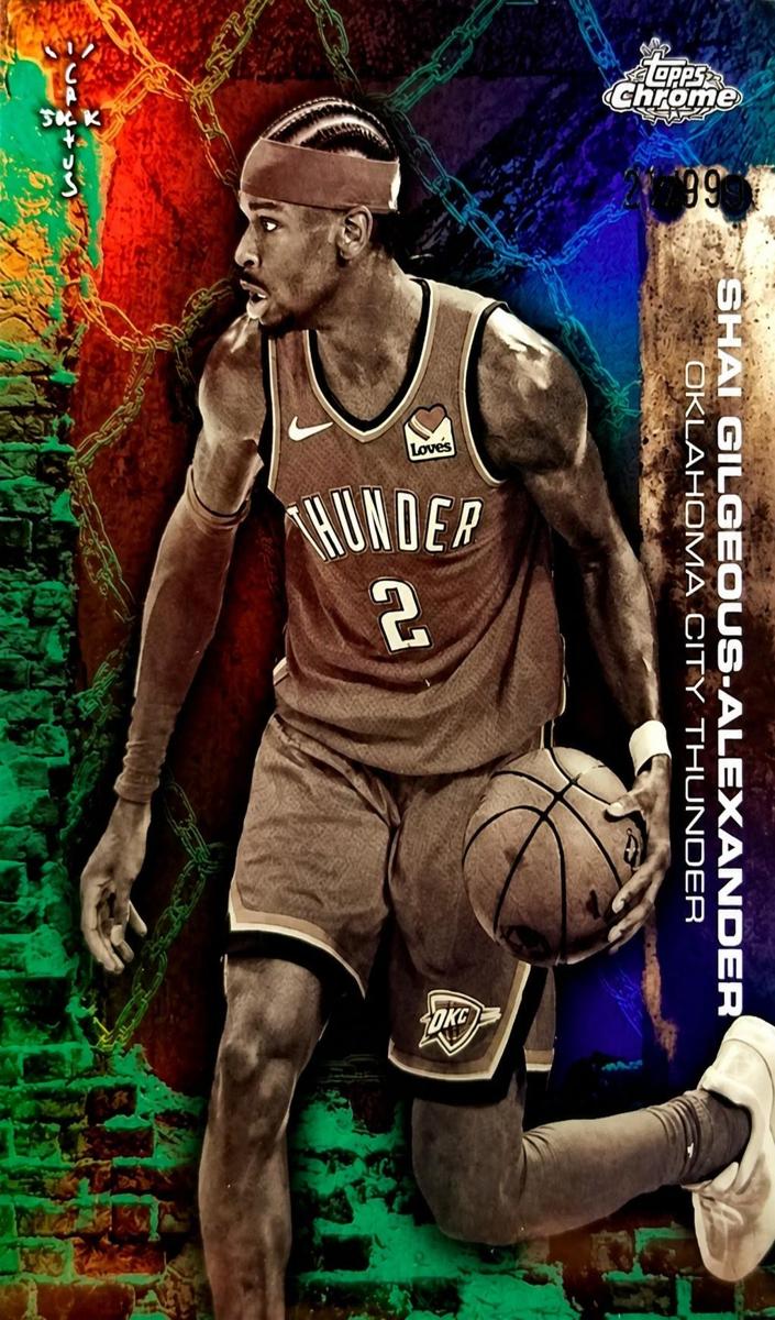 2025 Topps Chrome Cactus Jack Basketball Green Refractor Shai Gilgeous-Alexander #35