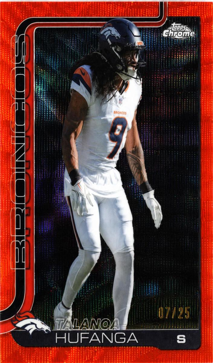 2025 Topps Chrome Football Orange Wave Refractor Talanoa Hufanga #94