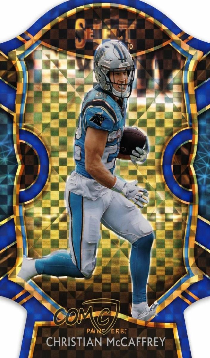 2020 Panini Select Football Blue Prizm Die-Cut Christian McCaffrey #7