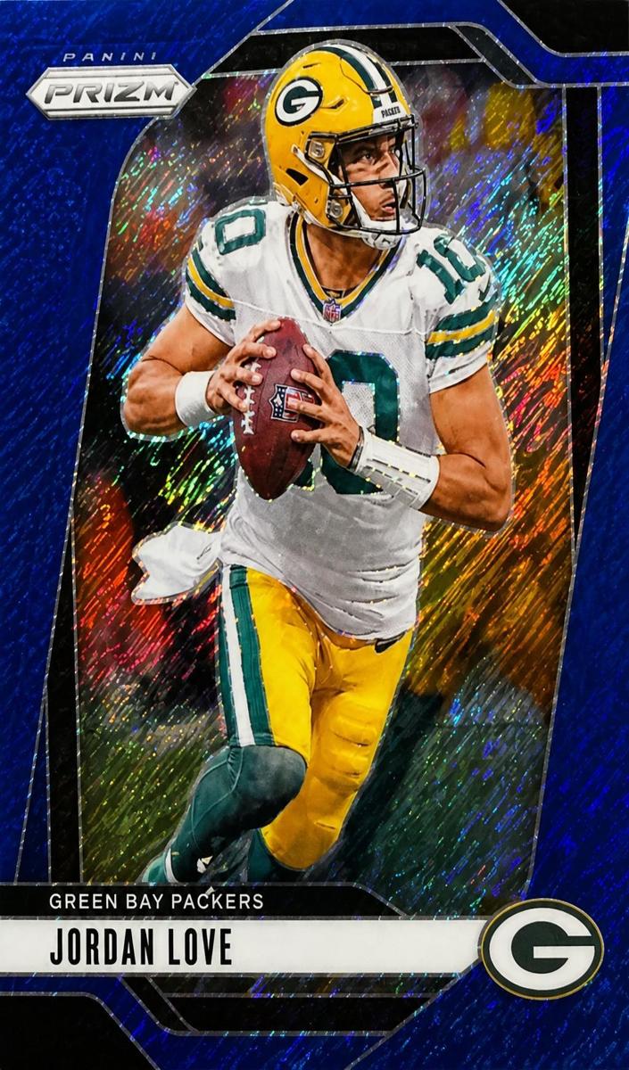 2024 Panini Prizm Football Blue Shimmer Jordan Love #101