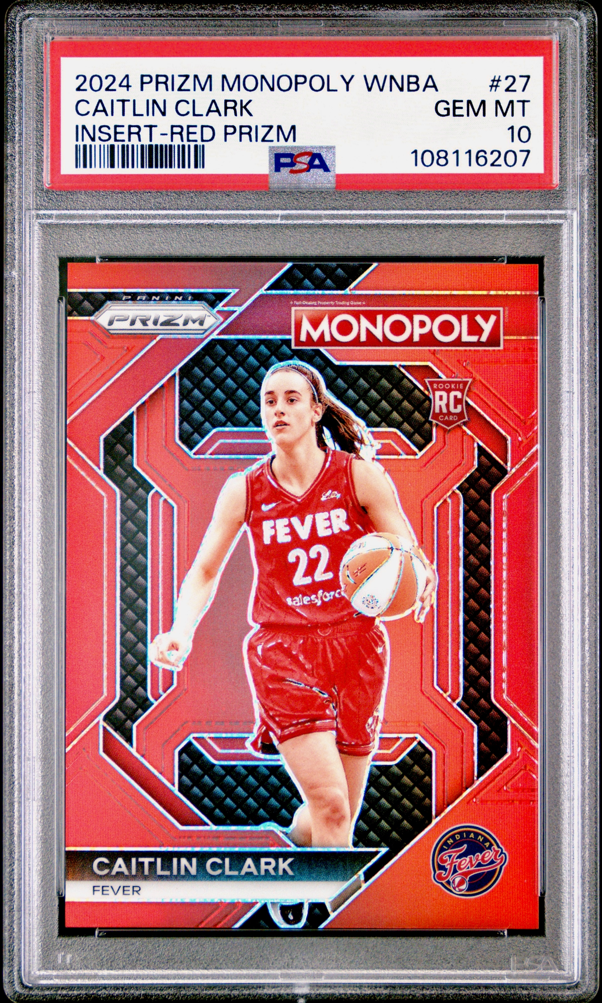 2024 Panini Prizm Monopoly WNBA Basketball Red Caitlin Clark #WNBA27 PSA 9