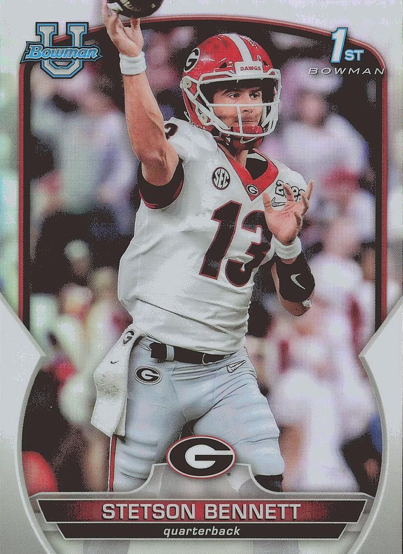 2022 Bowman University Chrome Football Refractor Stetson Bennett #39