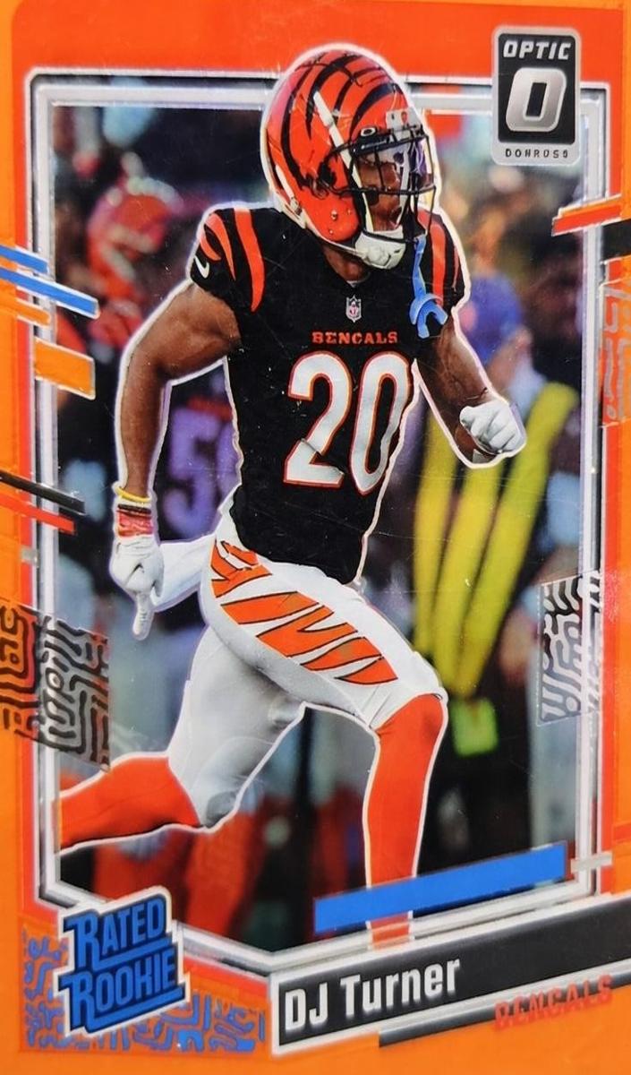 2023 Donruss Optic Football Orange DJ Turner #220 PSA 10