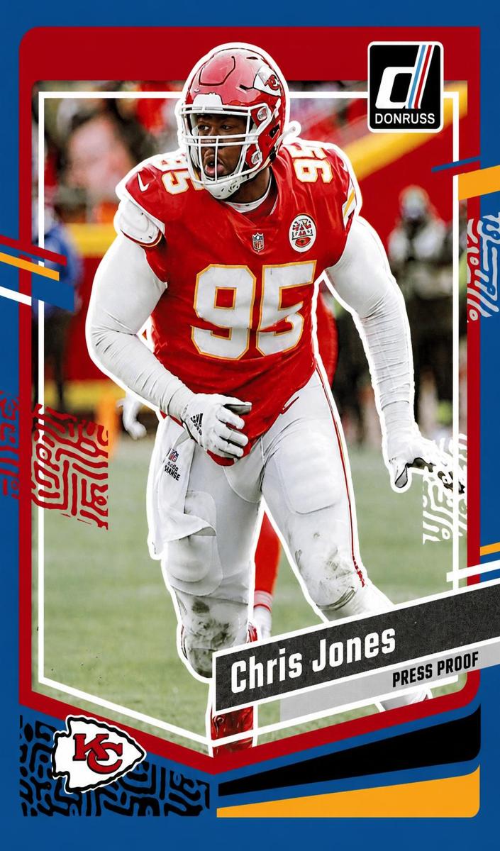 2023 Panini Donruss Football Press Proof Blue Chris Jones #142