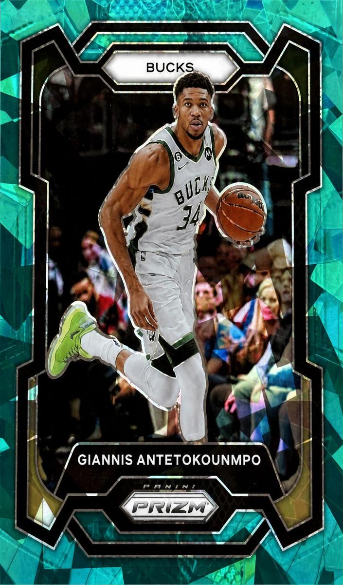 2023 Panini Prizm Basketball Teal Ice Giannis Antetokounmpo #103 PSA 8.5