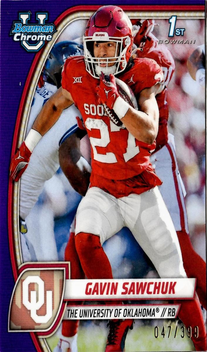 2024 Bowman Chrome University Football Purple Refractor Gavin Sawchuk #78