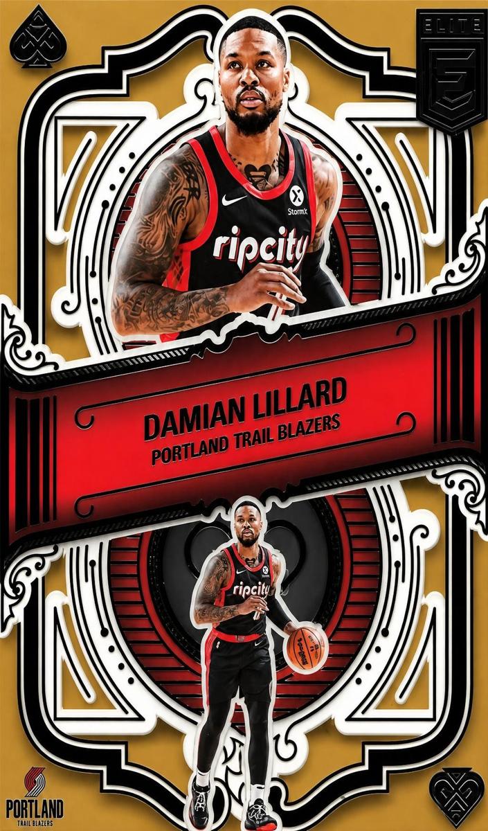 2022 Donruss Elite Basketball Gold Damian Lillard #23