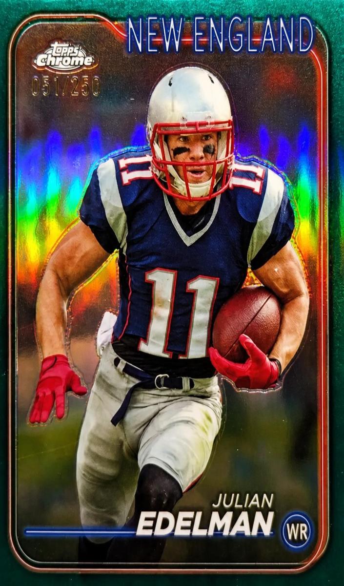 2024 Topps Chrome Football Green Refractor Julian Edelman #134