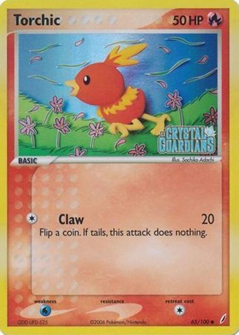 2006 Pokemon EX Crystal Guardians Reverse Foil Torchic #65 PSA 8