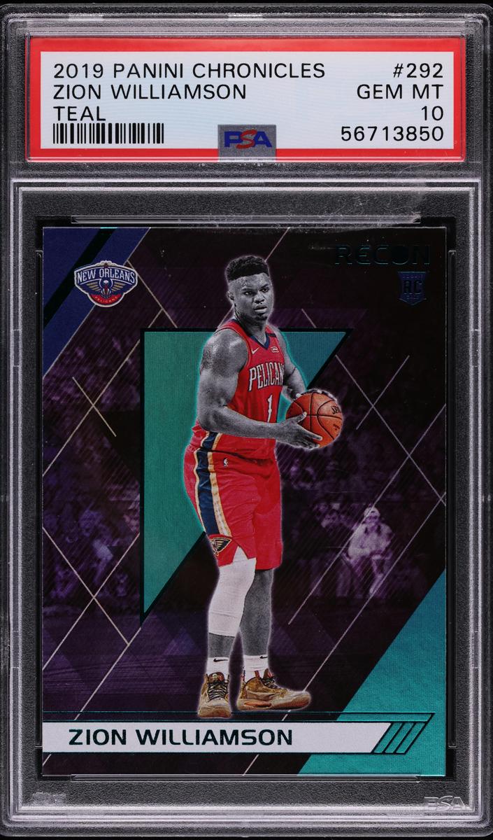 2019 Panini Chronicles Basketball Teal Zion Williamson #292 PSA 8.5