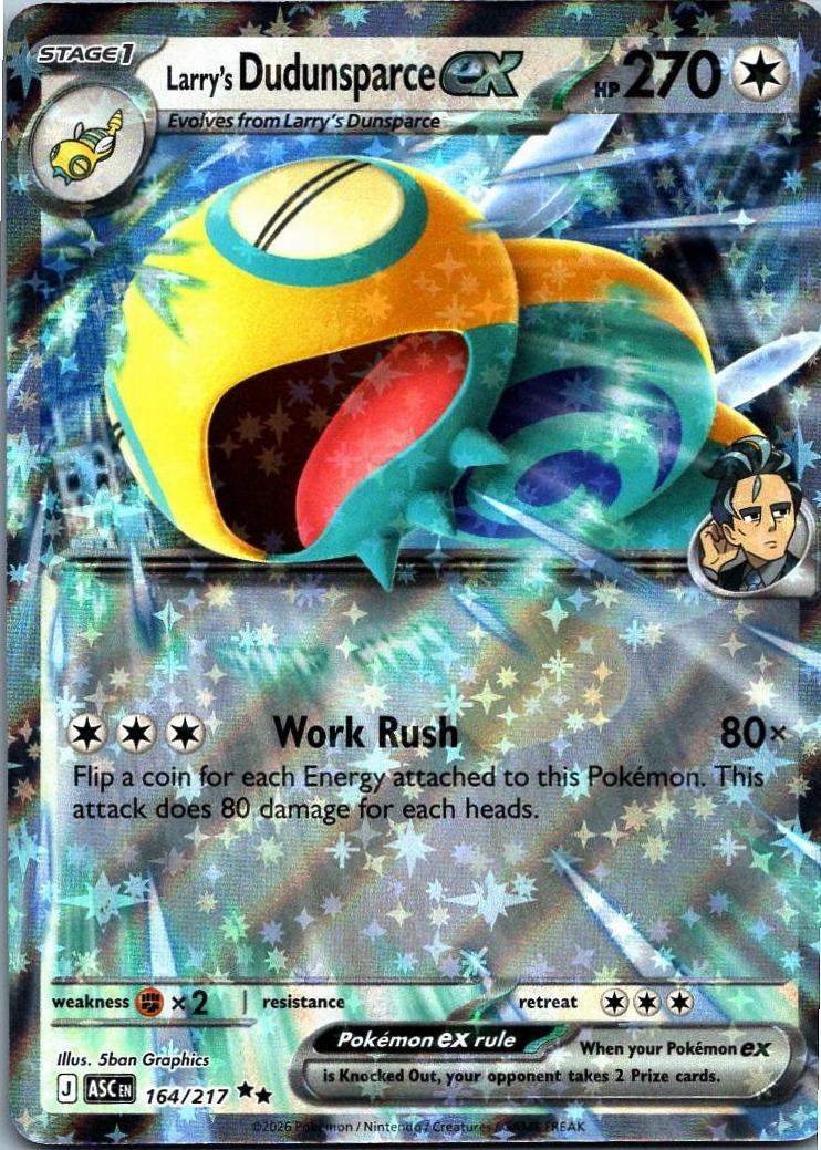 2026 Pokemon Mega Evolution Ascended Heroes Larry's Dudunsparce EX #164 CGC 9