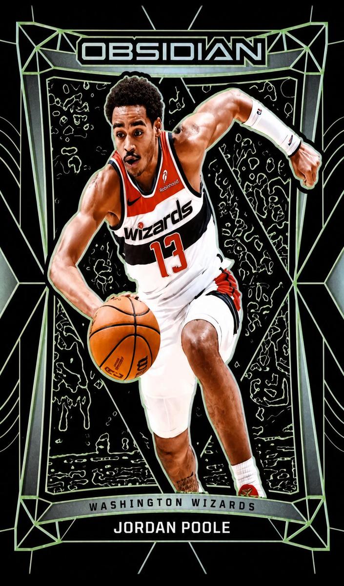 2023 Panini Obsidian Basketball Electric Etch Green Jordan Poole #196