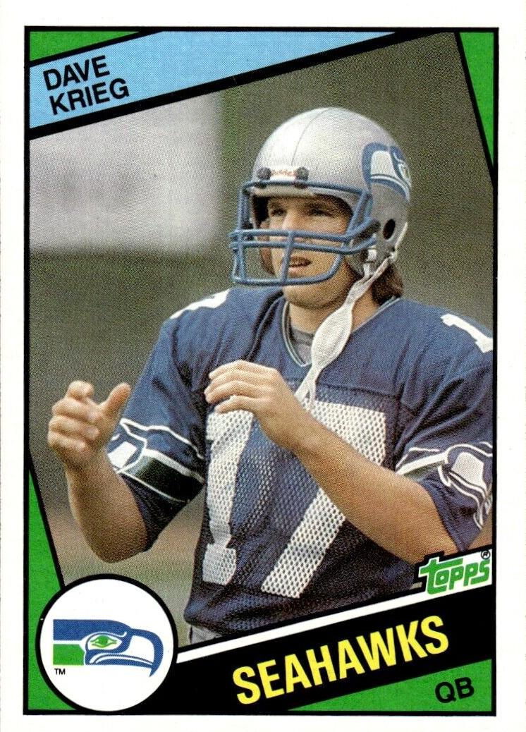 1984 Topps Football Dave Krieg #195 PSA 8