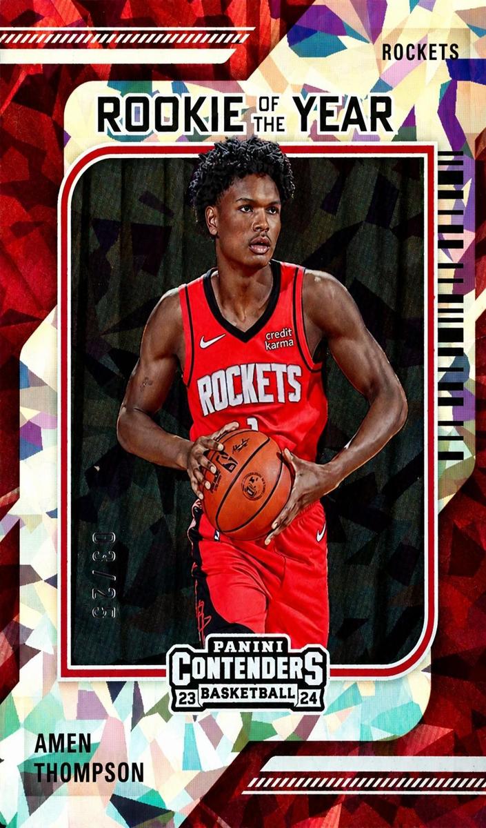 2023 Panini Contenders Basketball Cracked Ice Amen Thompson #5 PSA 8.5