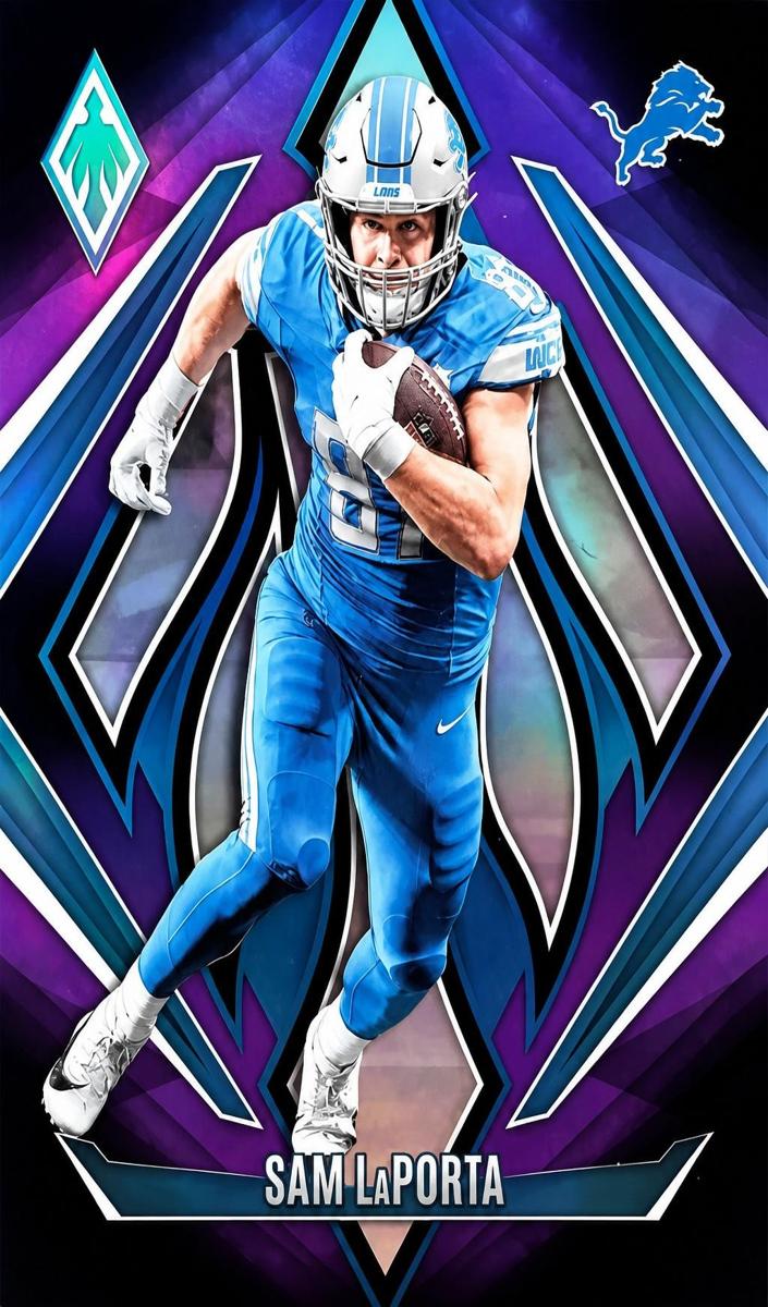 2024 Panini Phoenix Football Purple Fade Sam LaPorta #127