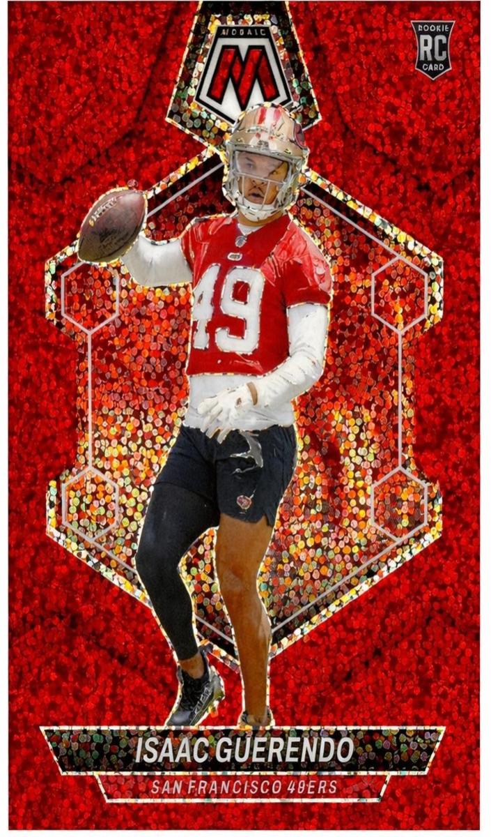 2024 Panini Mosaic Football Red Sparkle Isaac Guerendo #388