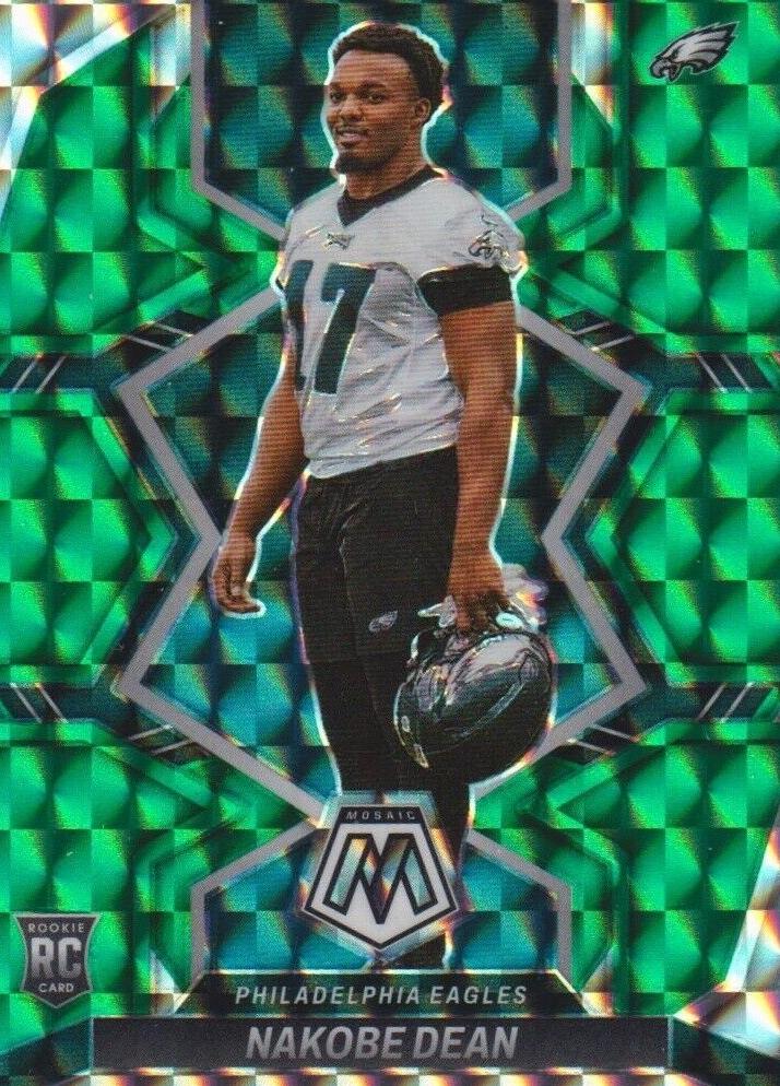 2022 Panini Mosaic Football Green Nakobe Dean #395 PSA 9