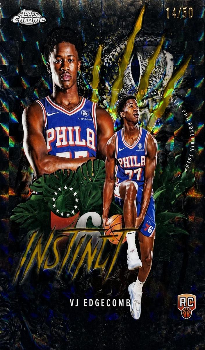 2025 Topps Chrome Basketball Geometric Gold Refractor VJ Edgecombe #INS-13 PSA 10