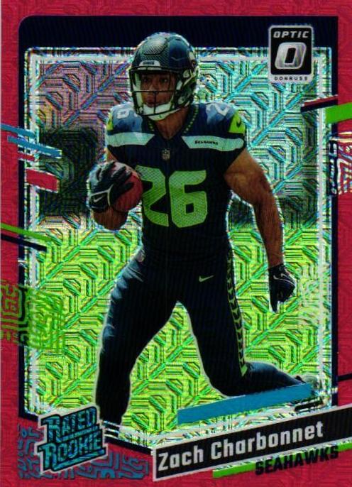 2023 Donruss Optic Football Red Mojo Zach Charbonnet #294 PSA 9