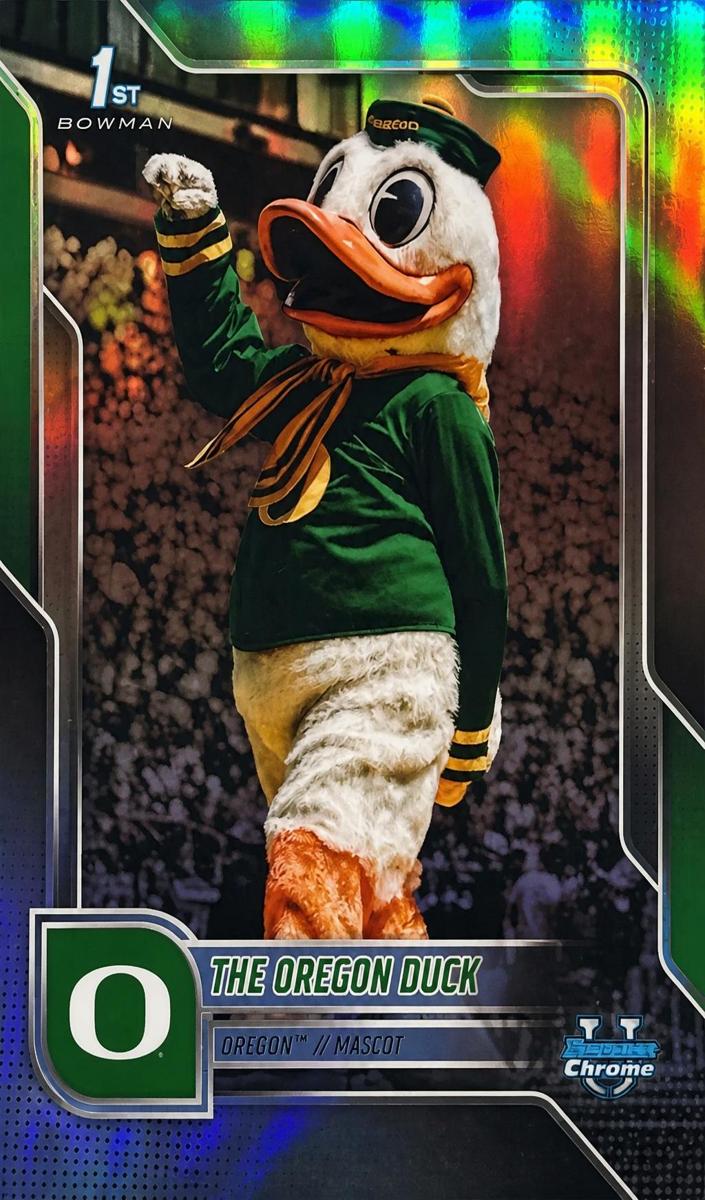 2025 Bowman Chrome University Football The Oregon Duck #BCM-15 PSA 9