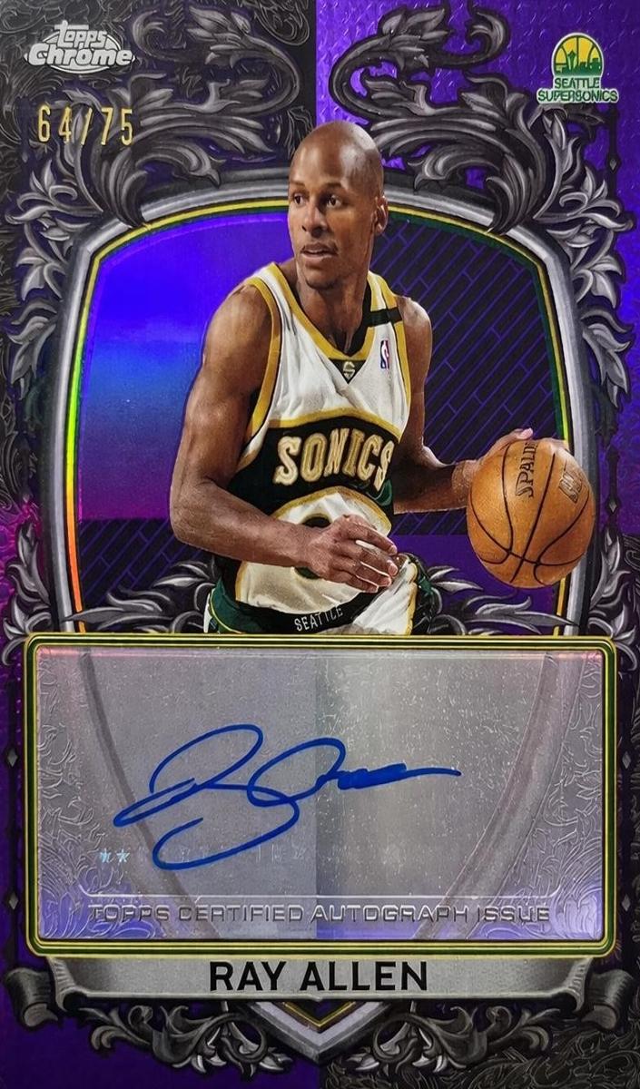2025 Topps Chrome Basketball Purple Refractor Ray Allen #SS-RA SGC 9
