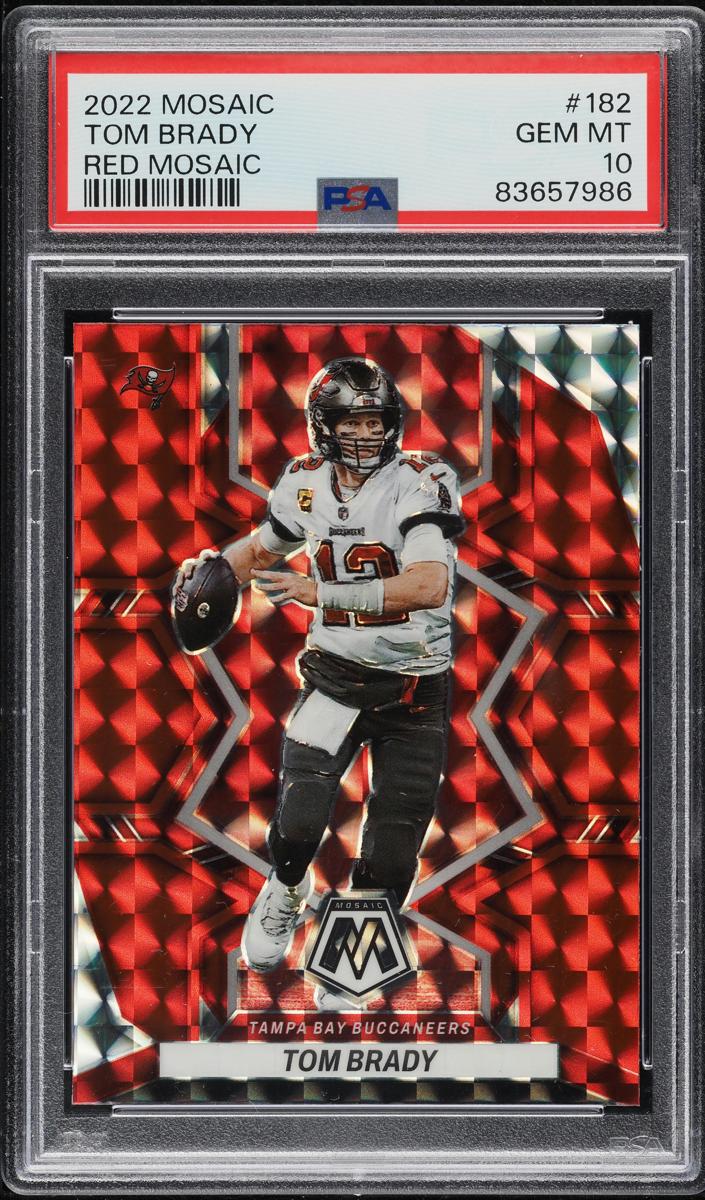 2022 Panini Mosaic Football Red Tom Brady #182 PSA 10
