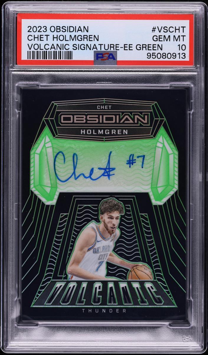 2023 Panini Obsidian Basketball Electric Etch Green Chet Holmgren #VS-CHT PSA 10