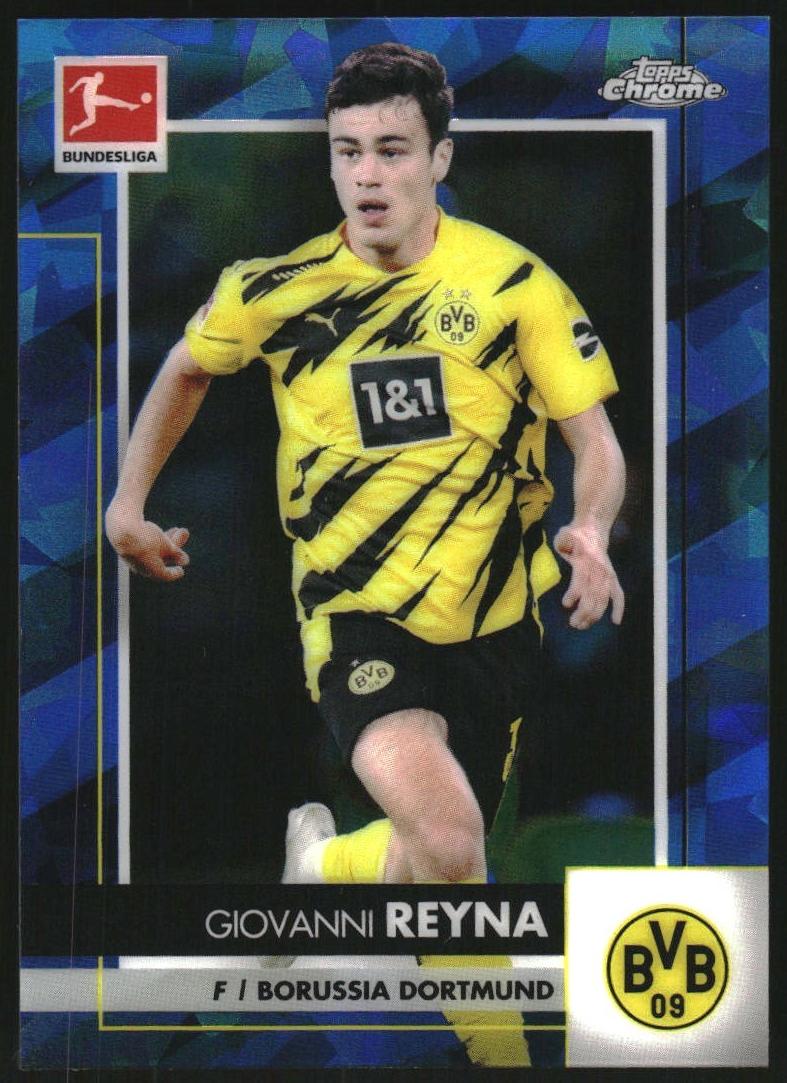 2020 Topps Chrome Sapphire Bundesliga Soccer Giovanni Reyna #33 PSA 9