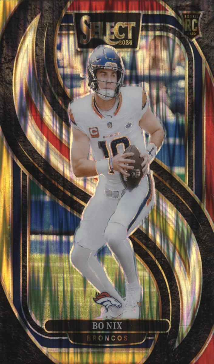2024 Panini Select Football Red and Yellow Shock Bo Nix #117