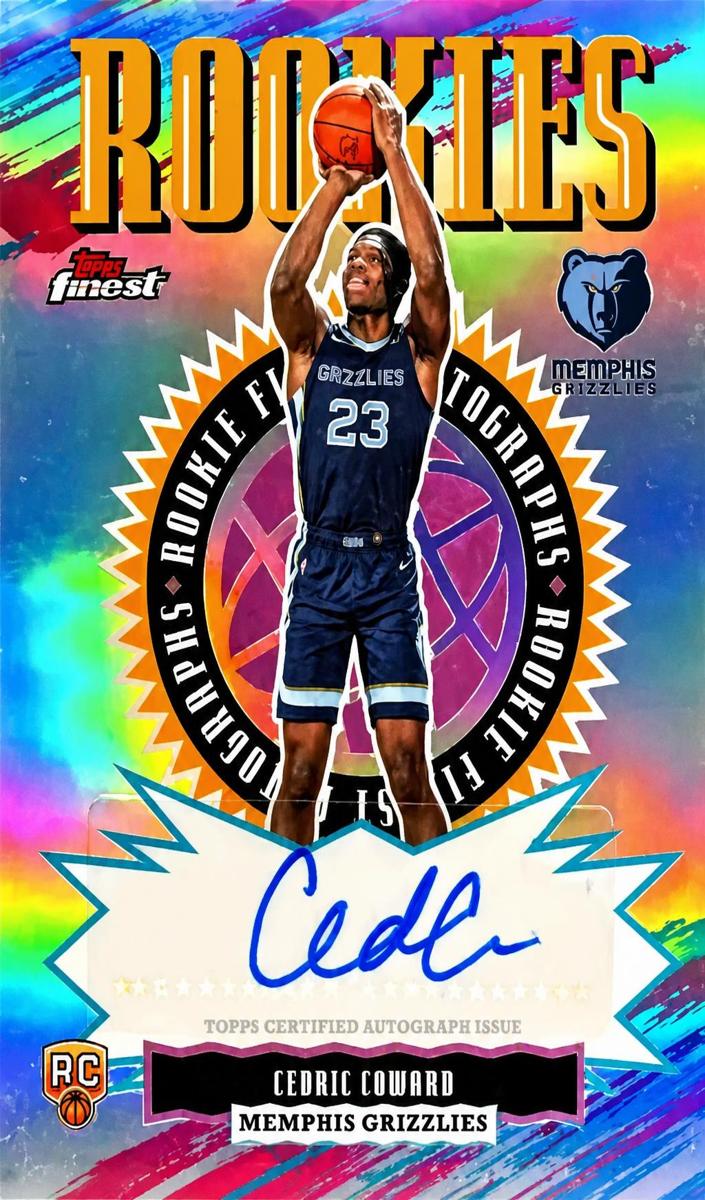 2025 Topps Finest Basketball Refractor Cedric Coward #RFA-CC PSA 10