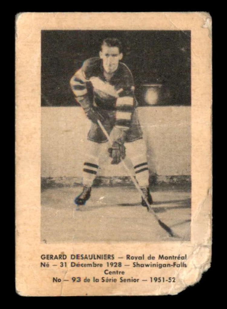1951 Laval Dairy QSHL Hockey Gerard Desaulniers #93 PSA 6