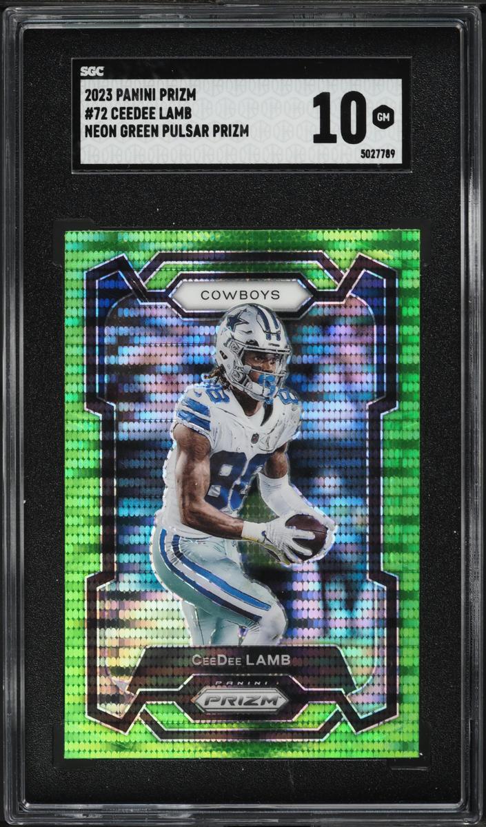 2023 Panini Prizm Football Neon Green Pulsar CeeDee Lamb #72