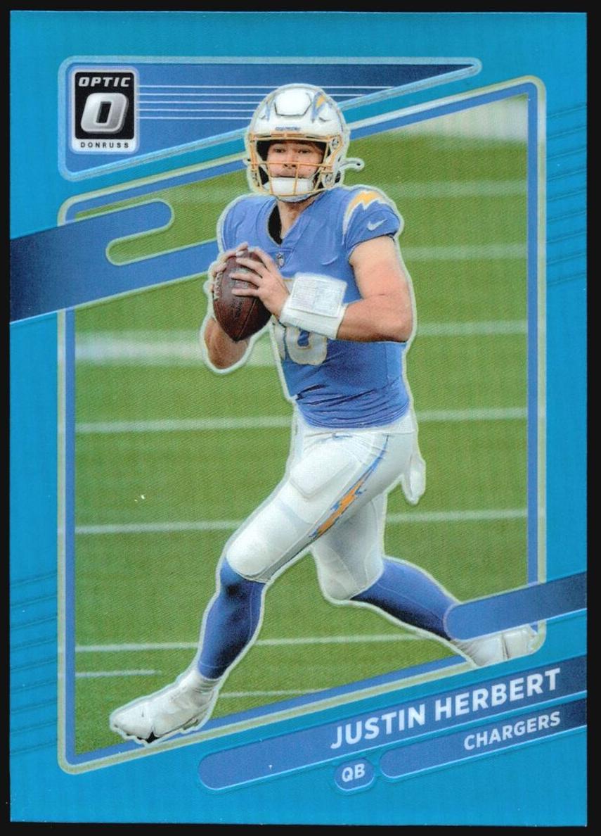 2021 Donruss Optic Football Aqua Justin Herbert #47 PSA 10