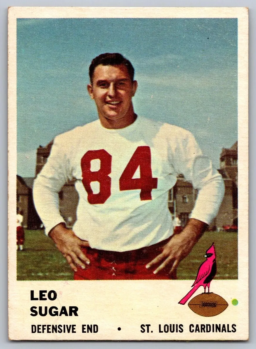 1961 Fleer Football Leo Sugar #28 PSA 8